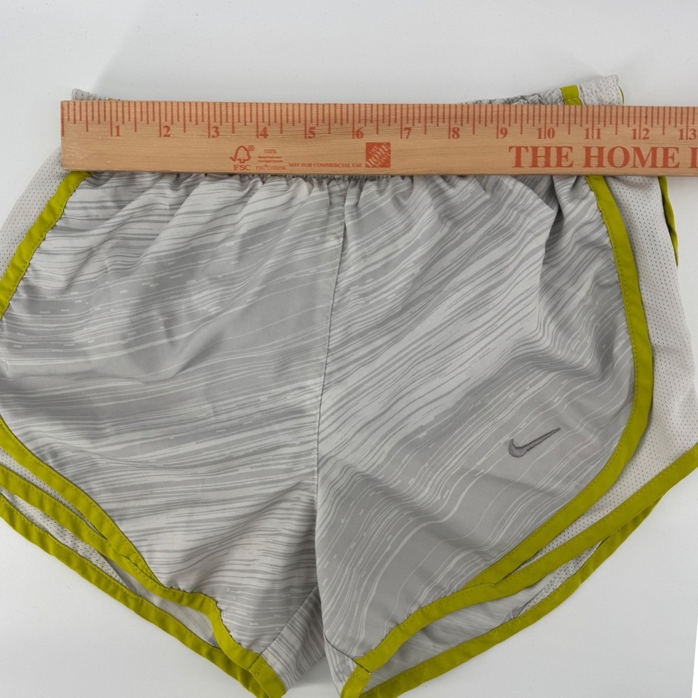 Nike Shorts Womens S Dri-FIT Tempo Grey Running Lime Green Trim Mesh Liner - Picture 5 of 7